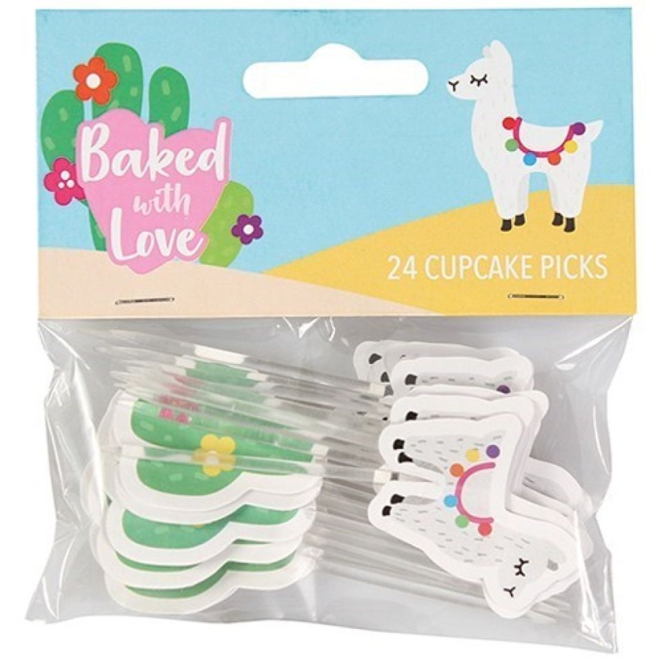 cupcakes decoration lama picker 24 pieces