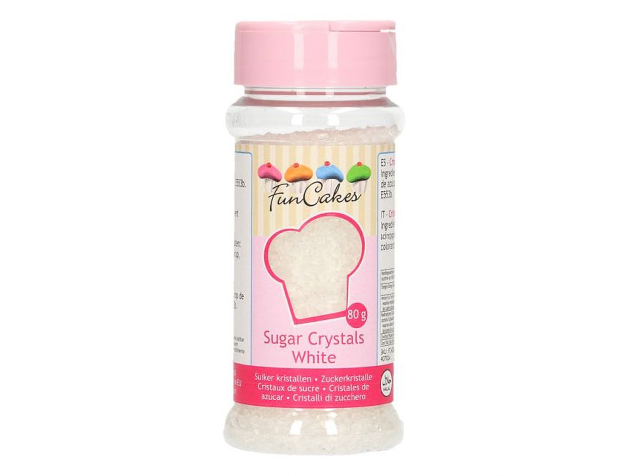 funcakes gefaerbter zucker weiss 80g