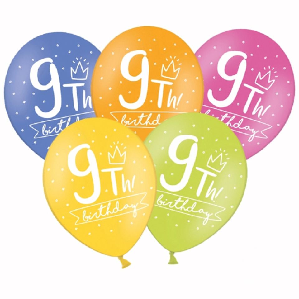luftballons zahl 9 pastell