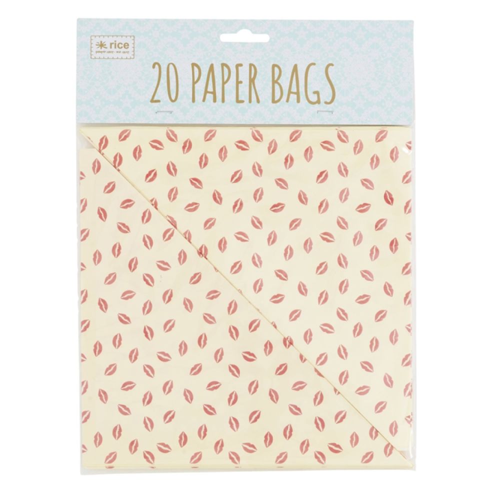20 papier spitztueten rote lippen