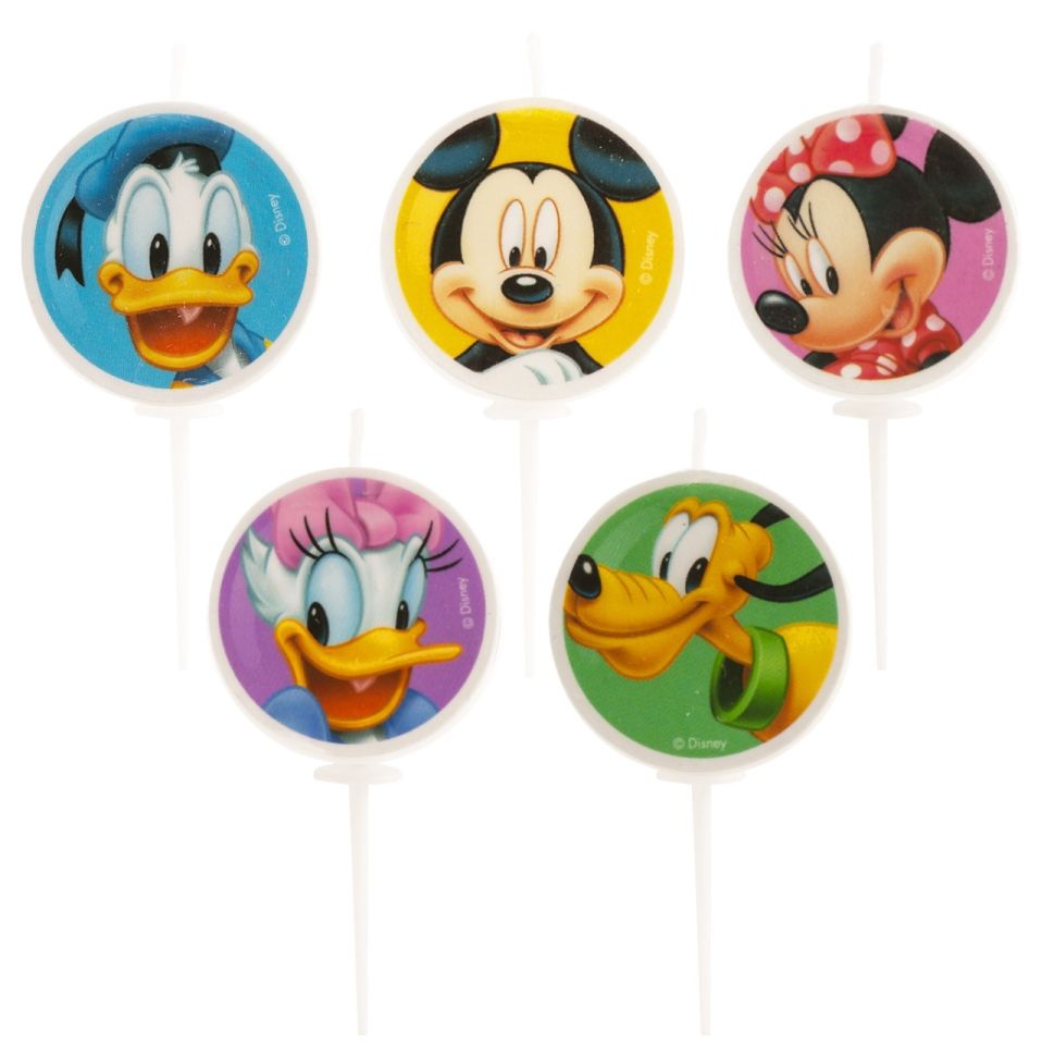 kerzen set micky maus und freunde 5 stueck 3 cm