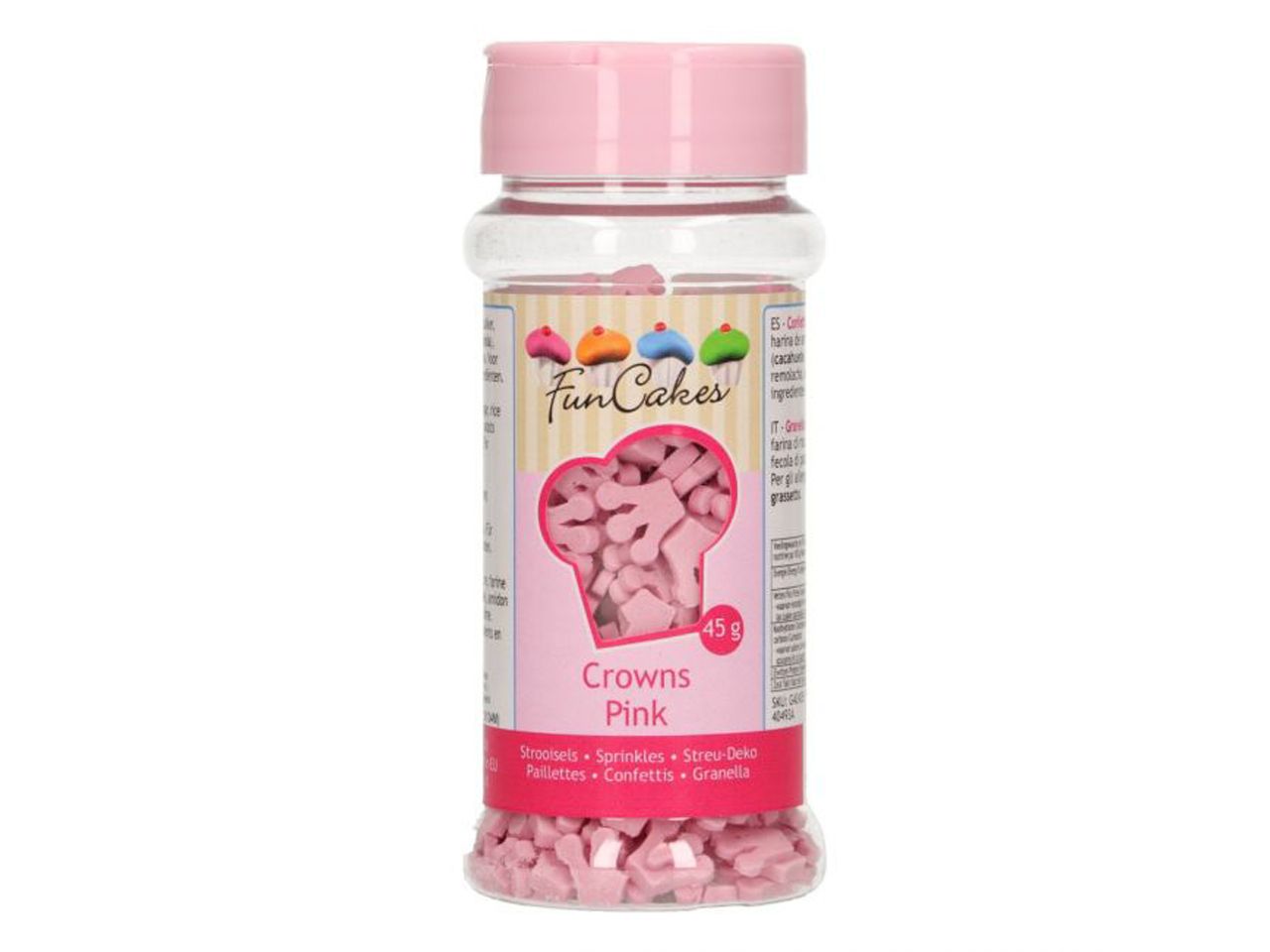 funcakes zuckerdekoration kronen rosa 45g