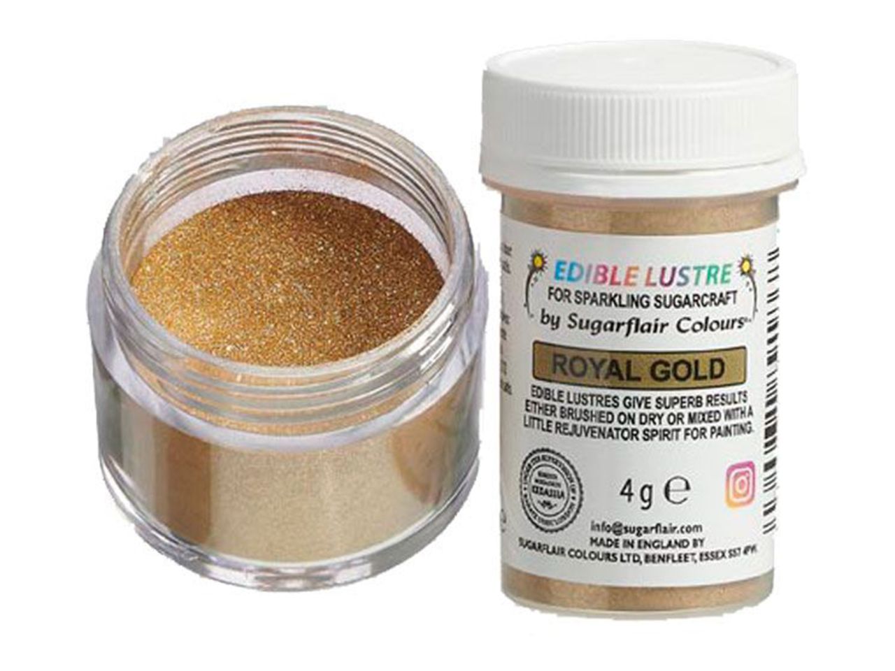 sugarflair puderfarbe glanz royal gold 4g