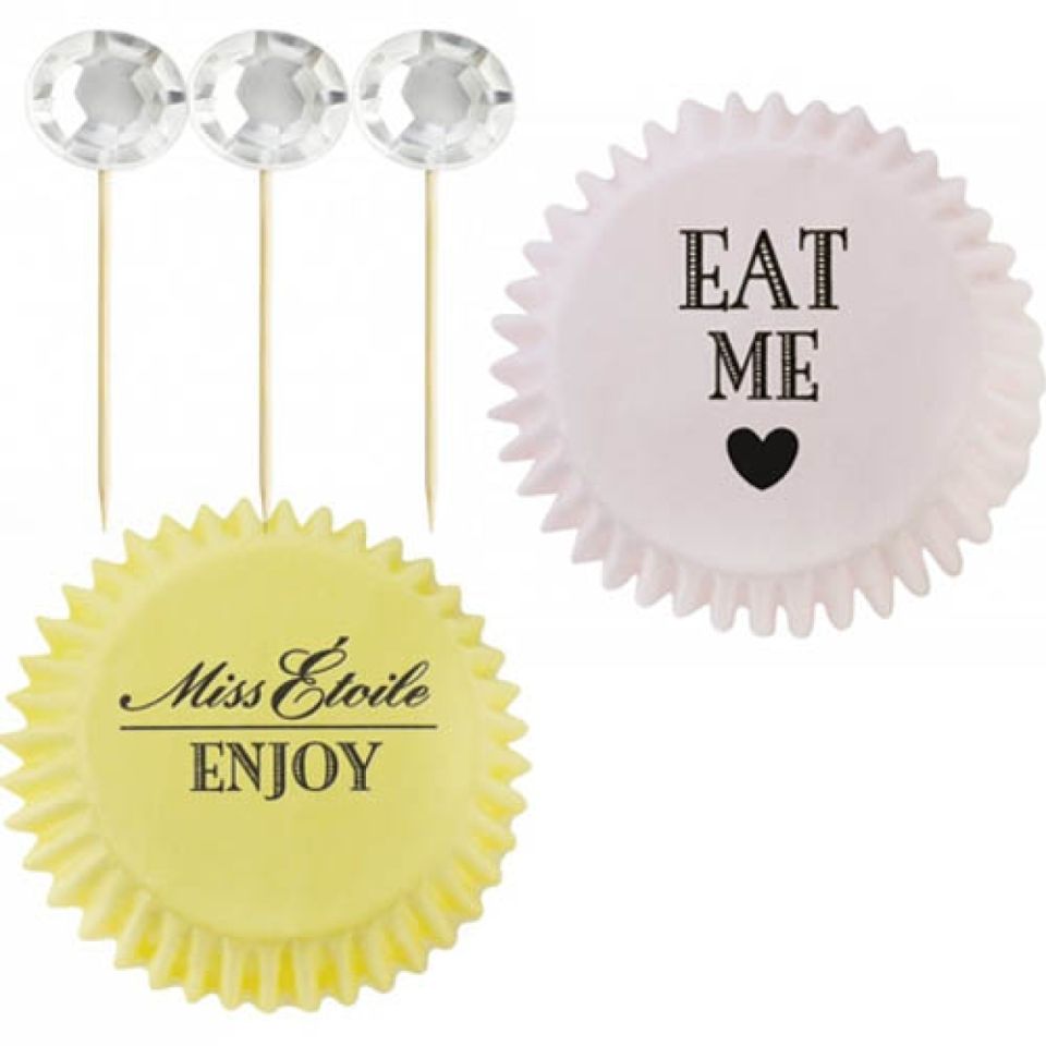 miss etoile cupcakes set 40 stck pink