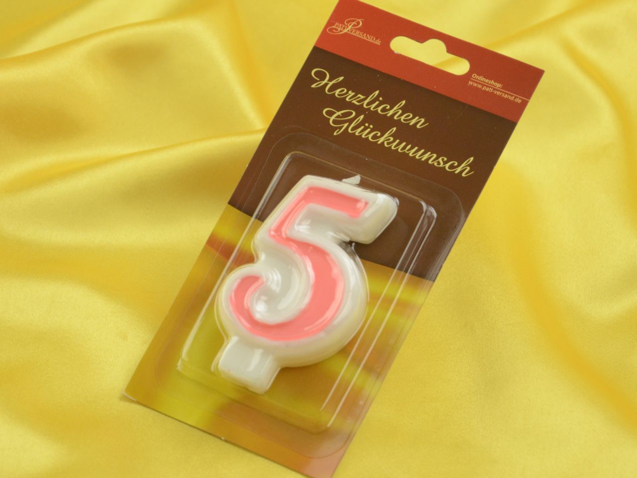 zahlenkerze rosa 5
