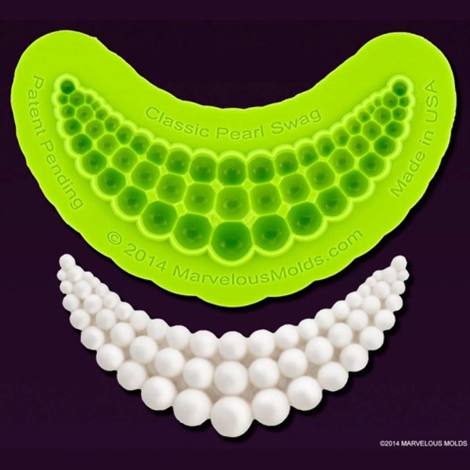 marvelous fondantform classic pearl swag