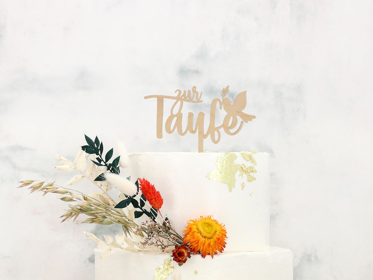 cake topper holz taufe