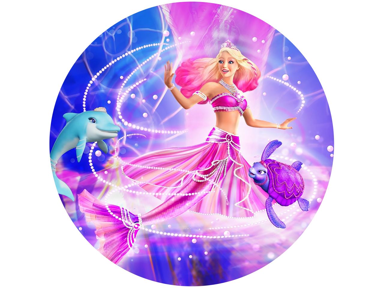 tortenaufleger barbie fairytopia mermaidia rund 20cm