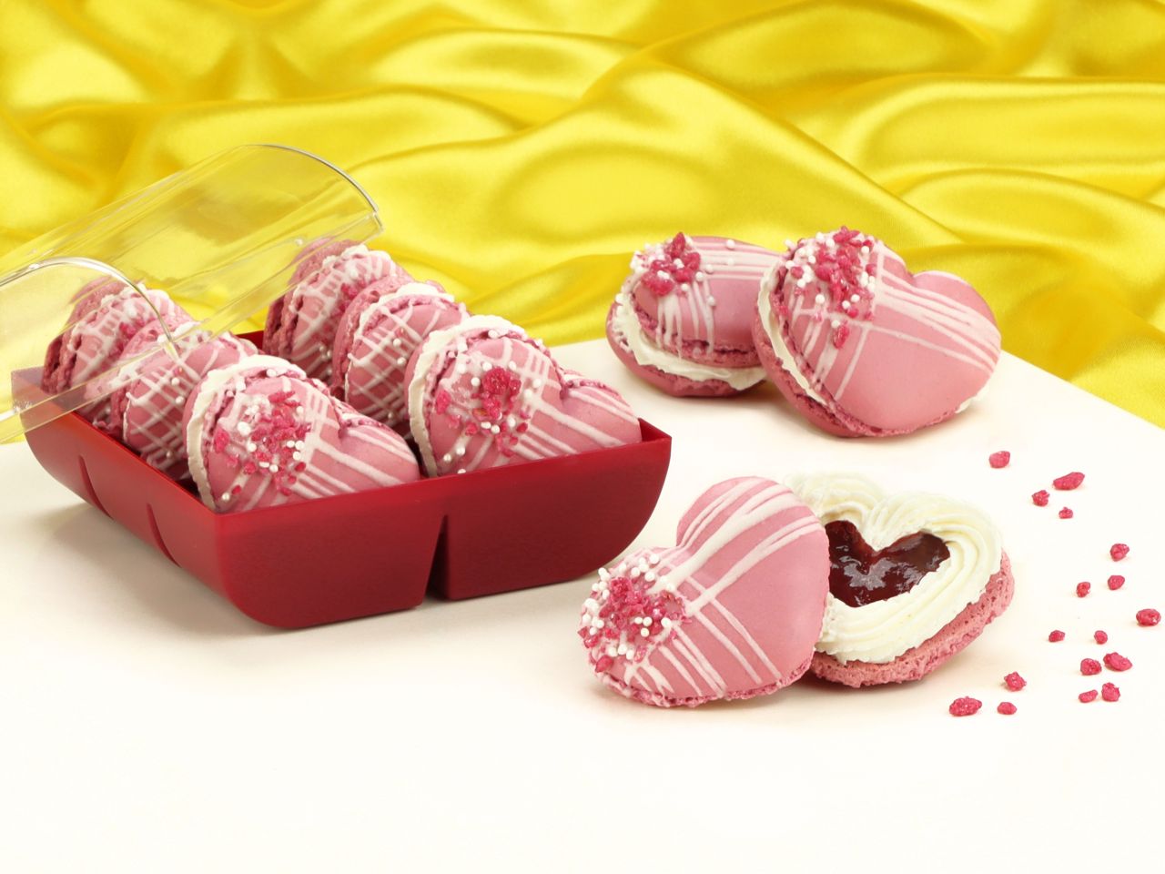 vanille kirsch macarons