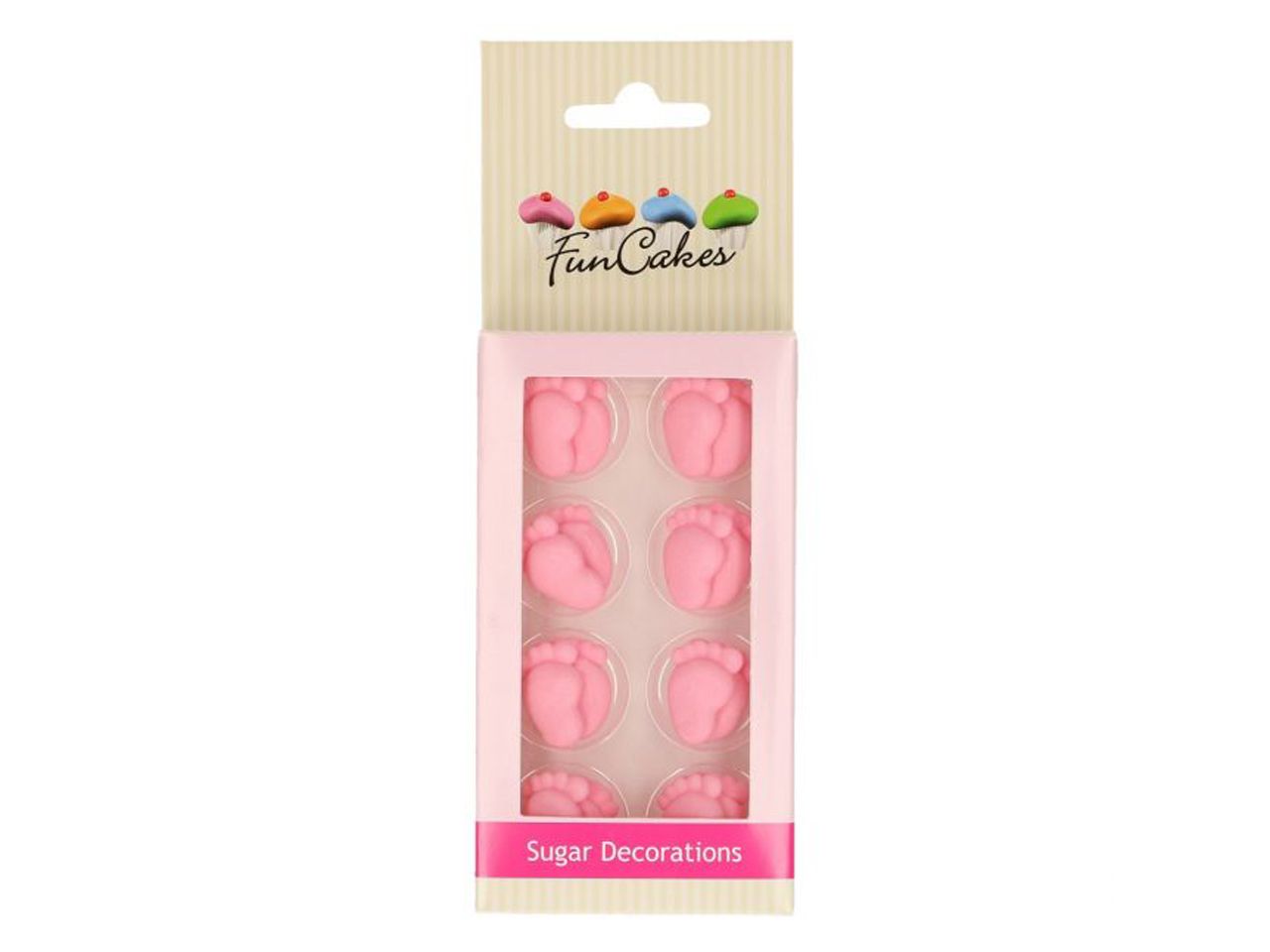 funcakes zuckerdekorationen baby fuesse maedchen 16er set