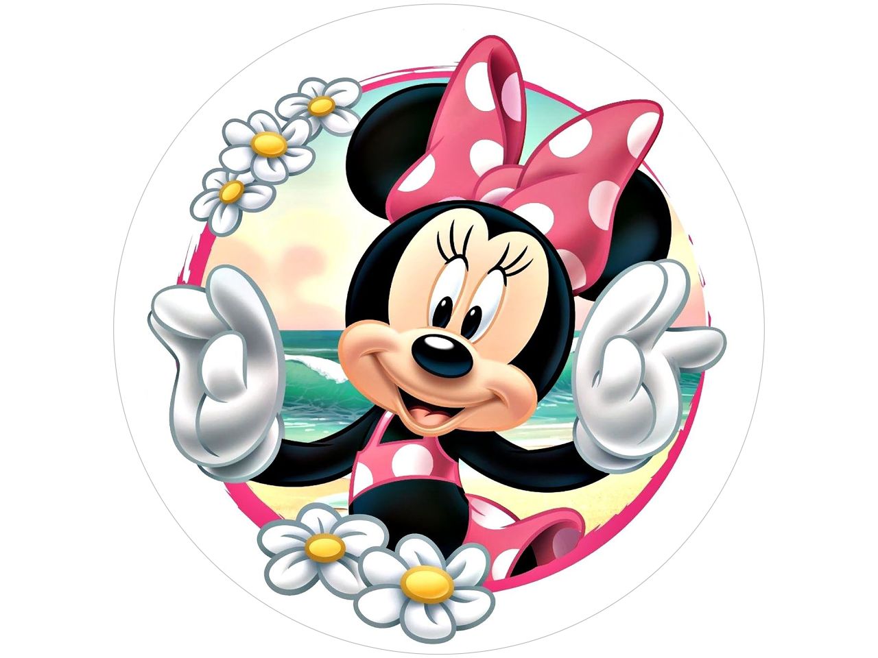 fondant paper minnie mouse flowers round 20cm