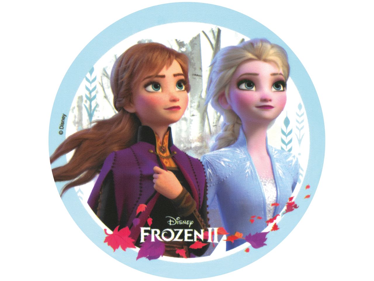 tortenaufleger frozen ii anna und elsa rund 20cm