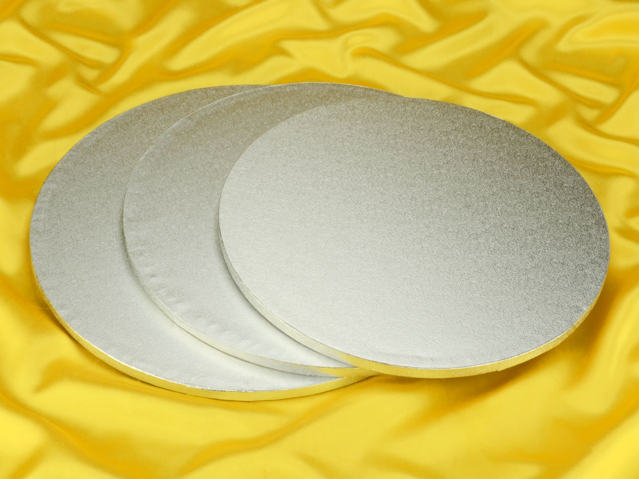 cakeboard rund 38cm silber 5 stueck