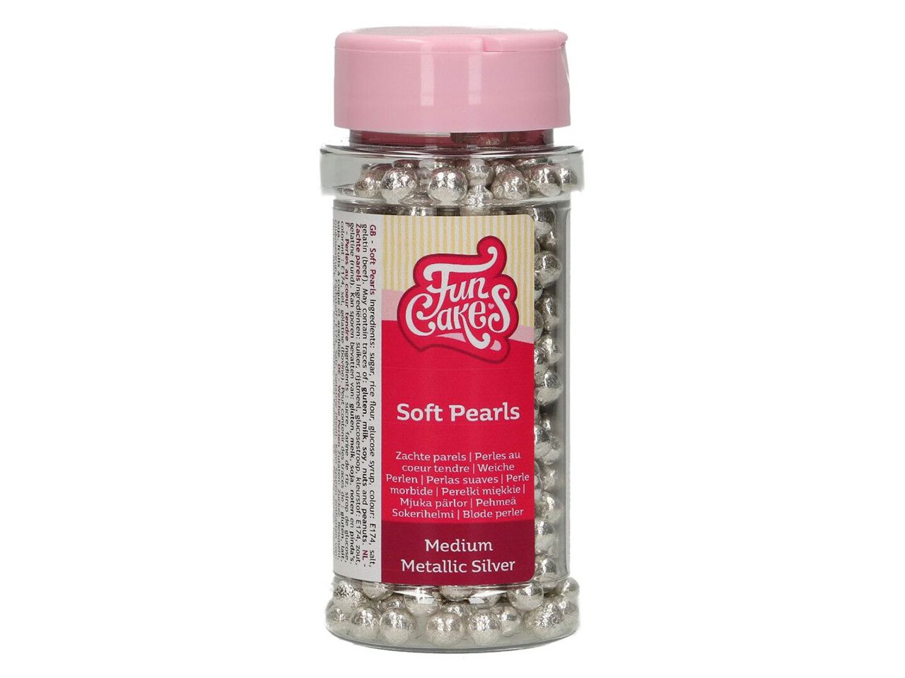 funcakes weiche perlen metallic silber 55g