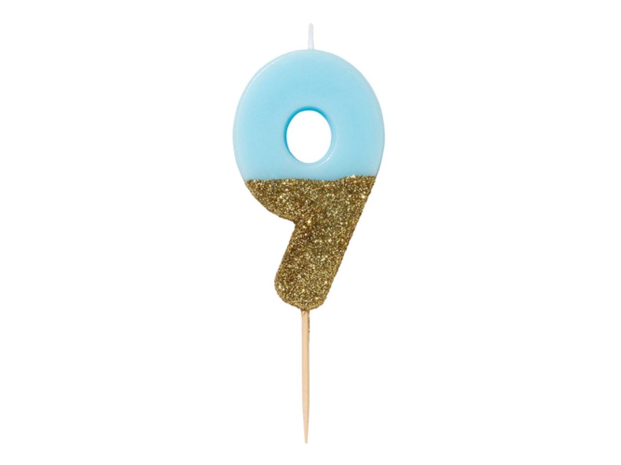 geburtstagskerze zahlenkerze 9 blau glitzer