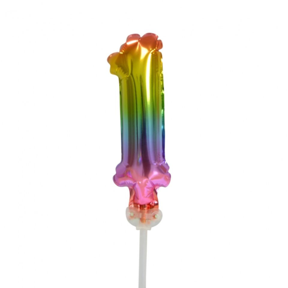 ballon topper zahl 1 regenbogen