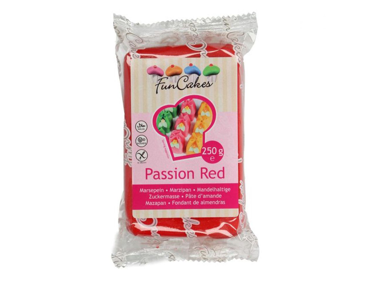 buntes marzipan rot 250g