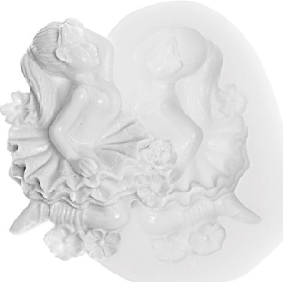 silikomart fondantform ballerina mit blumen 6x3 cm