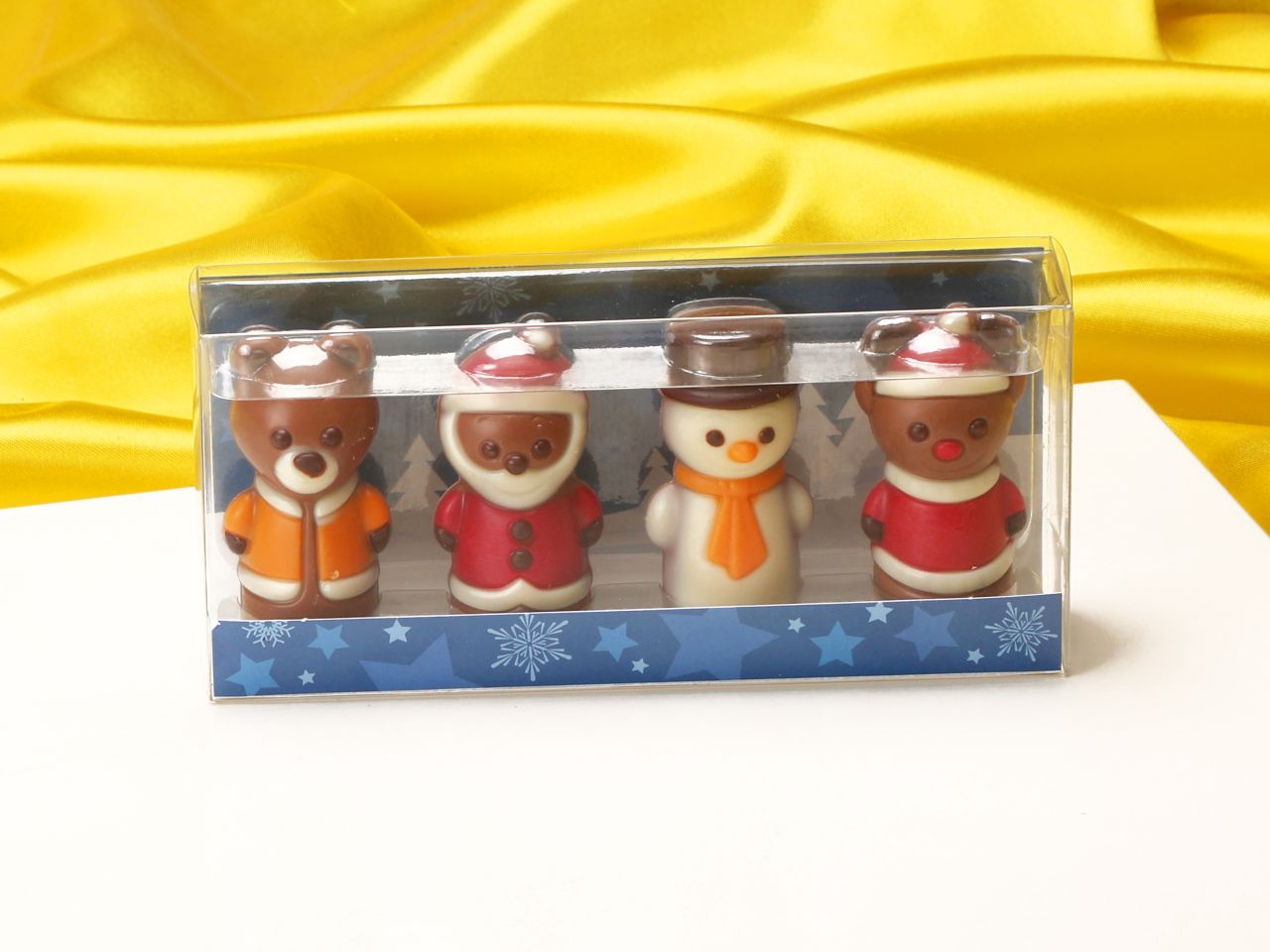 schokoladen dekoration weihnachtsfiguren 4 stueck 40g