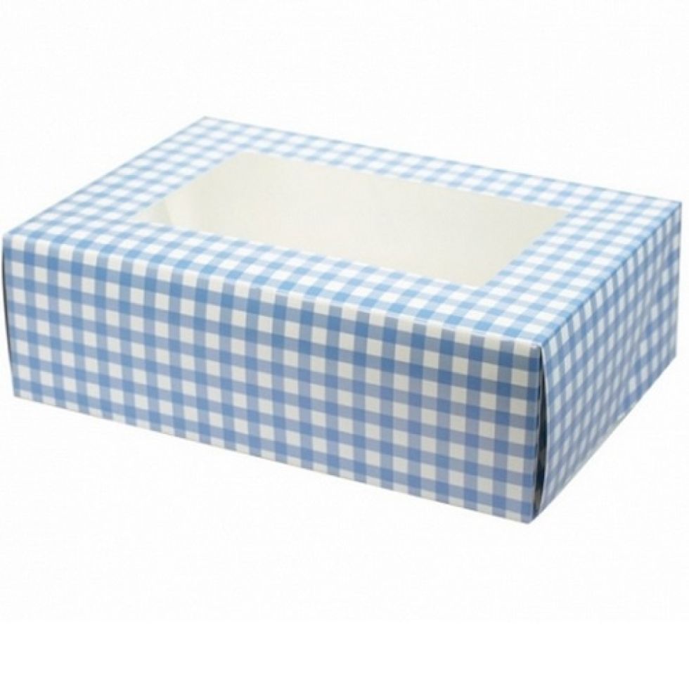 culpitt cupcake box fuer 6 cupcakes karo blau 2 stk im set
