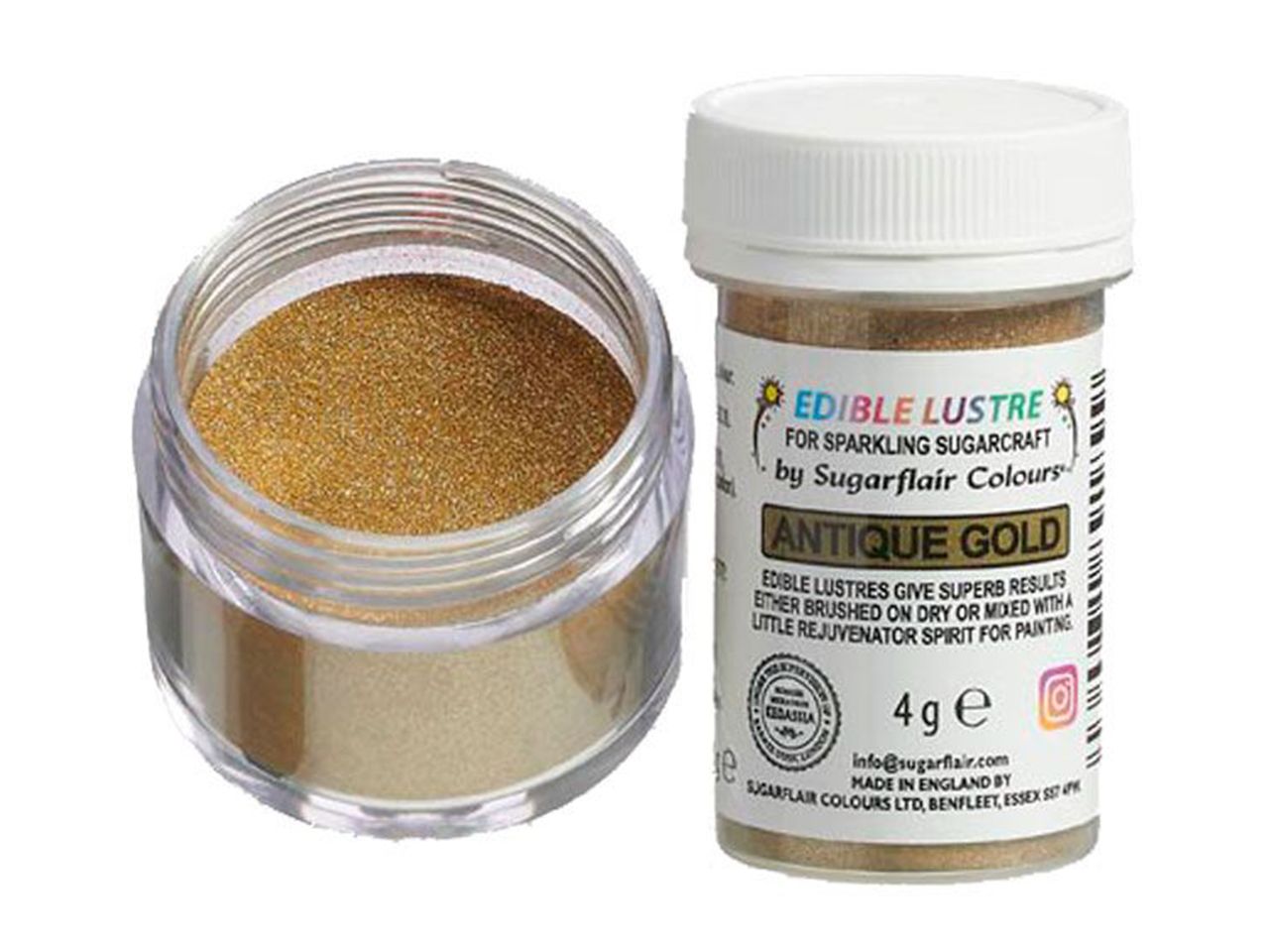 sugarflair lustre colour antique gold 4g