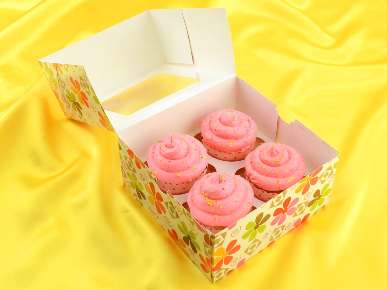 cupcake box blumen fuer 4 stueck 2er set