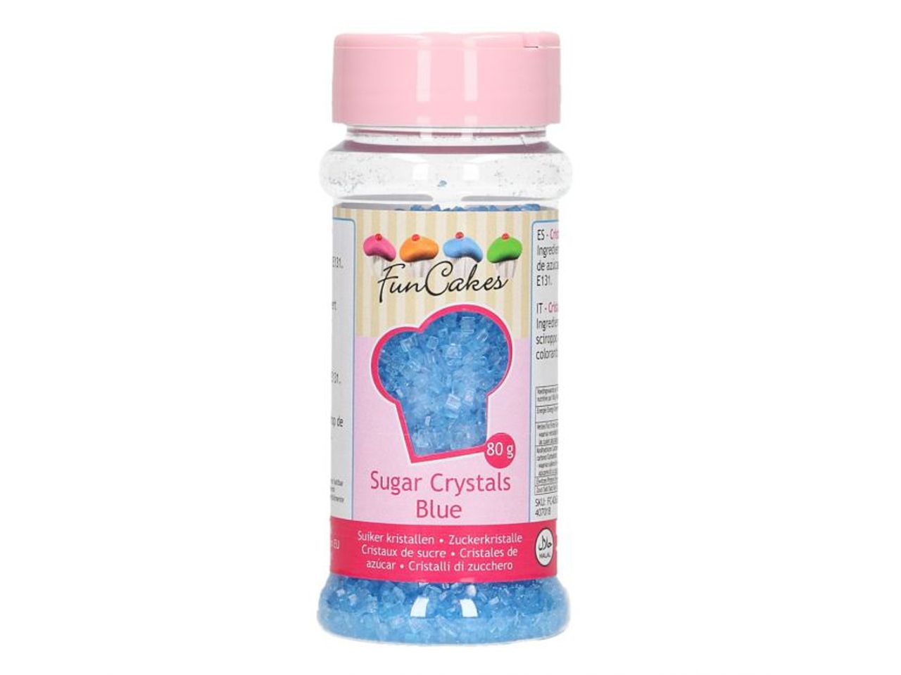 funcakes gefaerbter zucker blau 80g