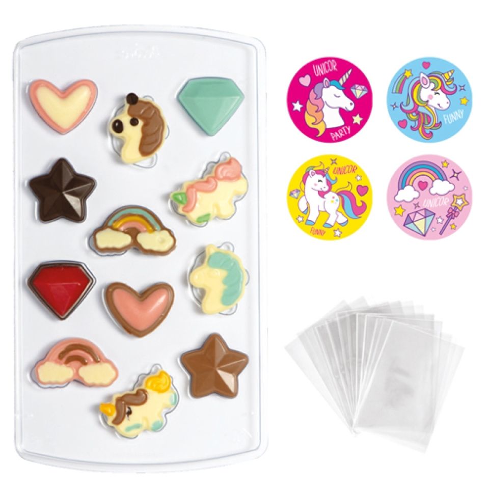 chocolate and cake pop mould set unicorn power
