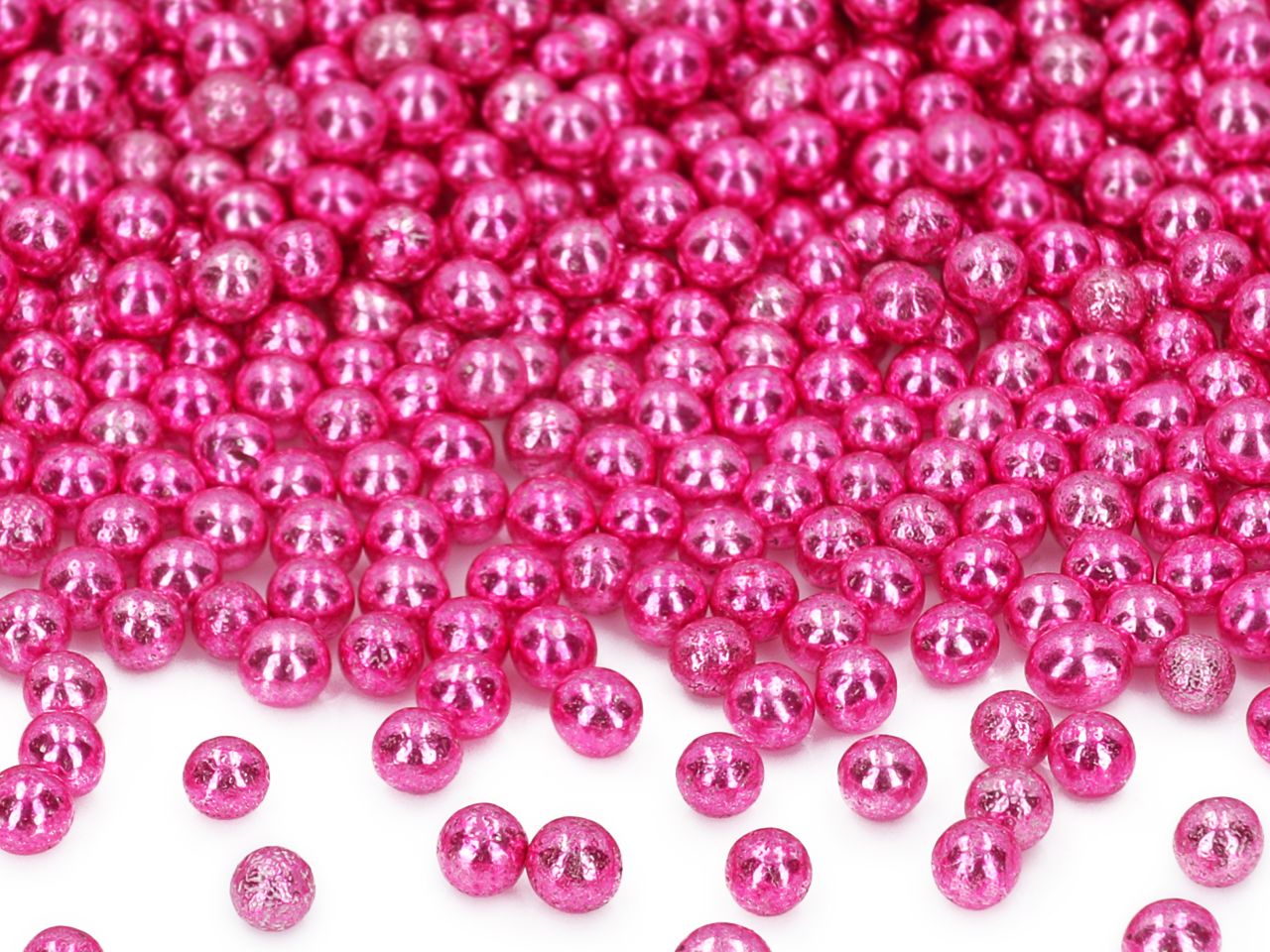 weiche zuckerperlen metallic pink 5mm 60g