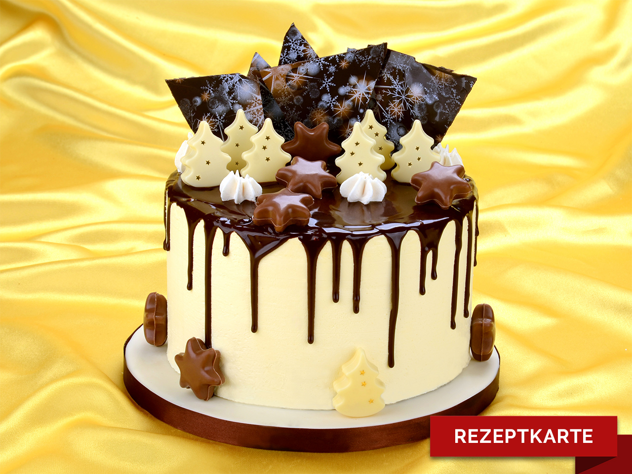 winterliche traumtorte drip cake winter wonderland rezeptkarte