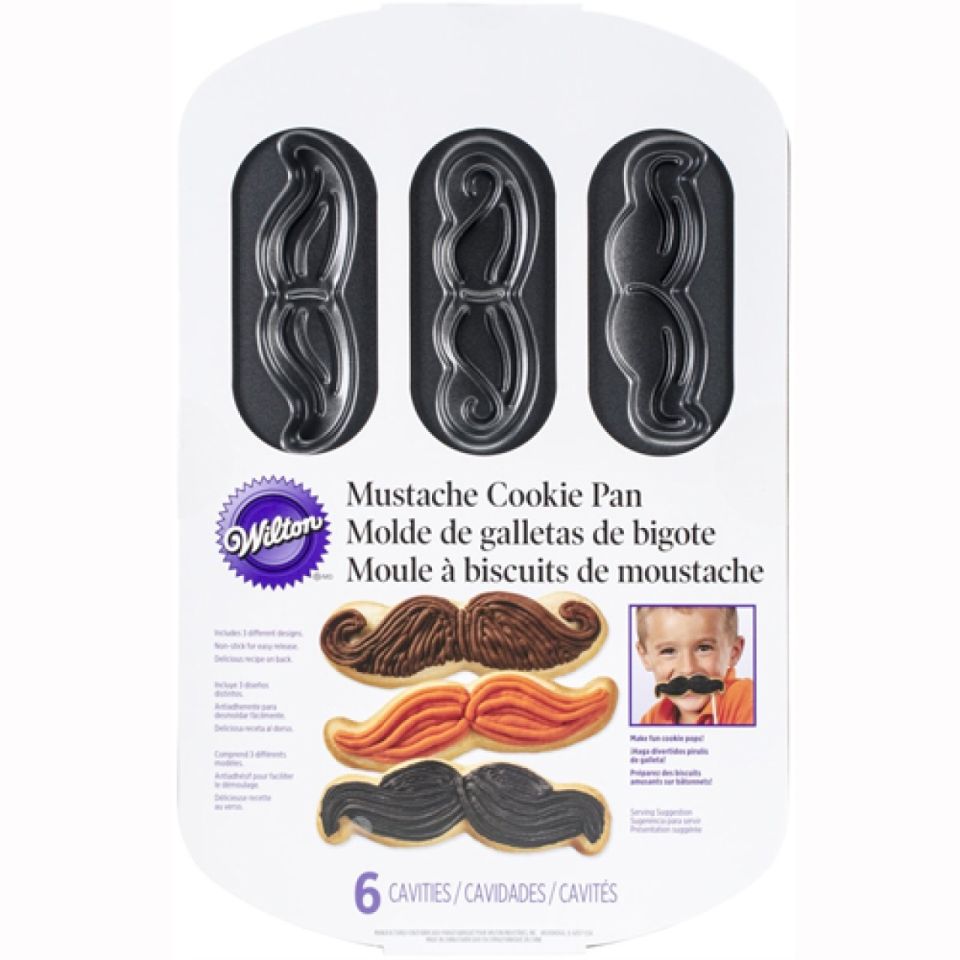 wilton moustache baking mould for biscuits and cake pops