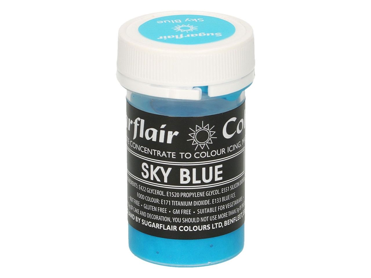sugarflair pastenfarbe pastel sky blue 25g