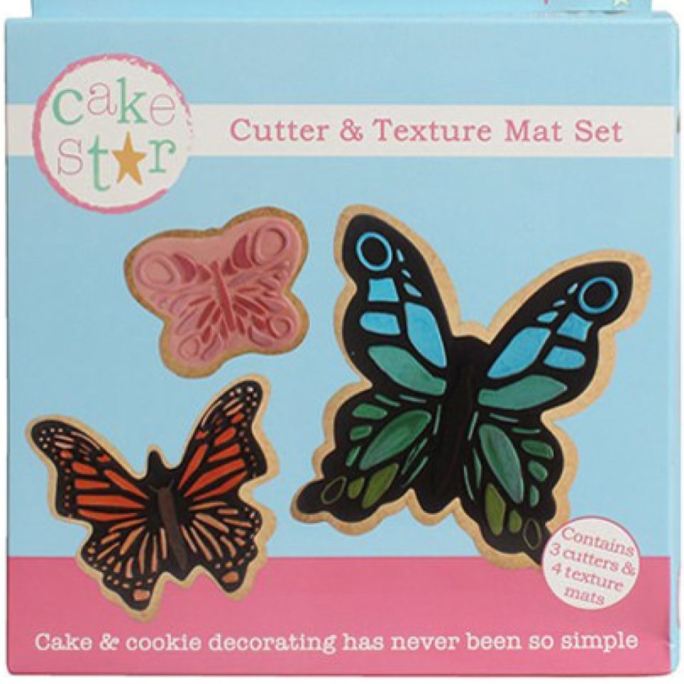 fondant cutter texture mat set butterfly