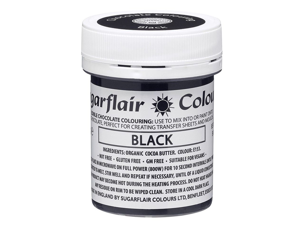 sugarflair chocolate colour black 35g