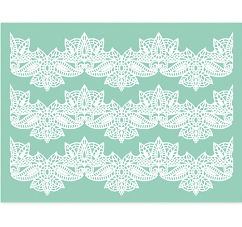 pavoni magic decor edible lace mat 40x30cm floral wave