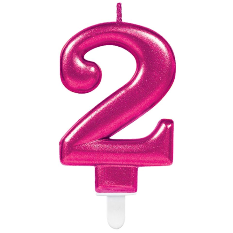 geburtstagskerze zahl 2 pink 8 cm