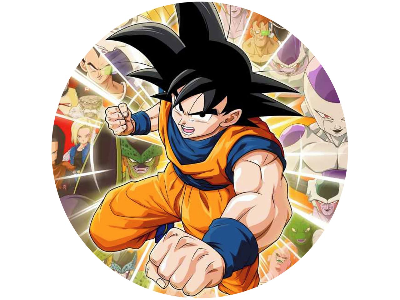 tortenaufleger dragonball son goku 2 rund 20cm