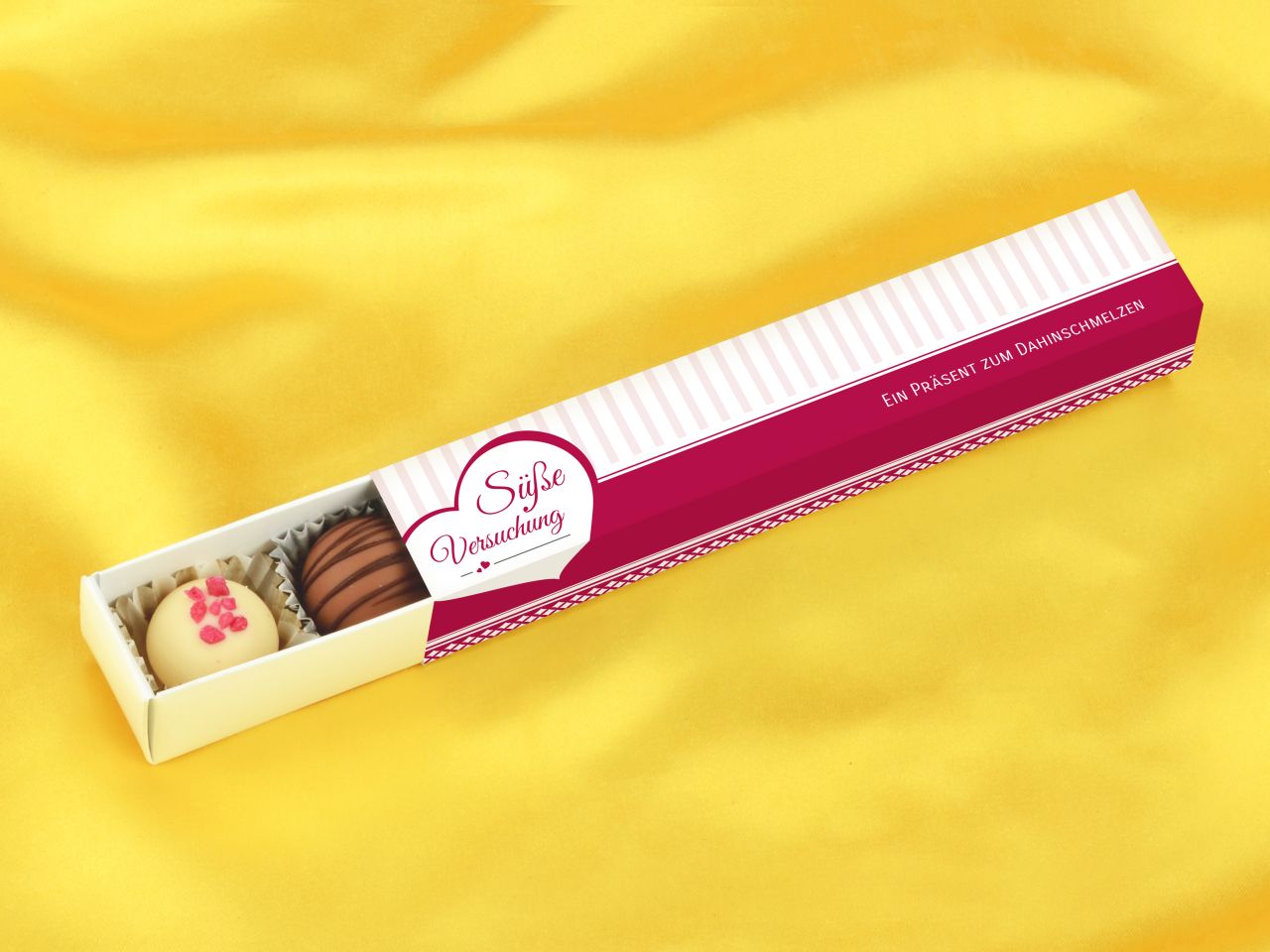 personalised truffle bar for 6 truffles heart