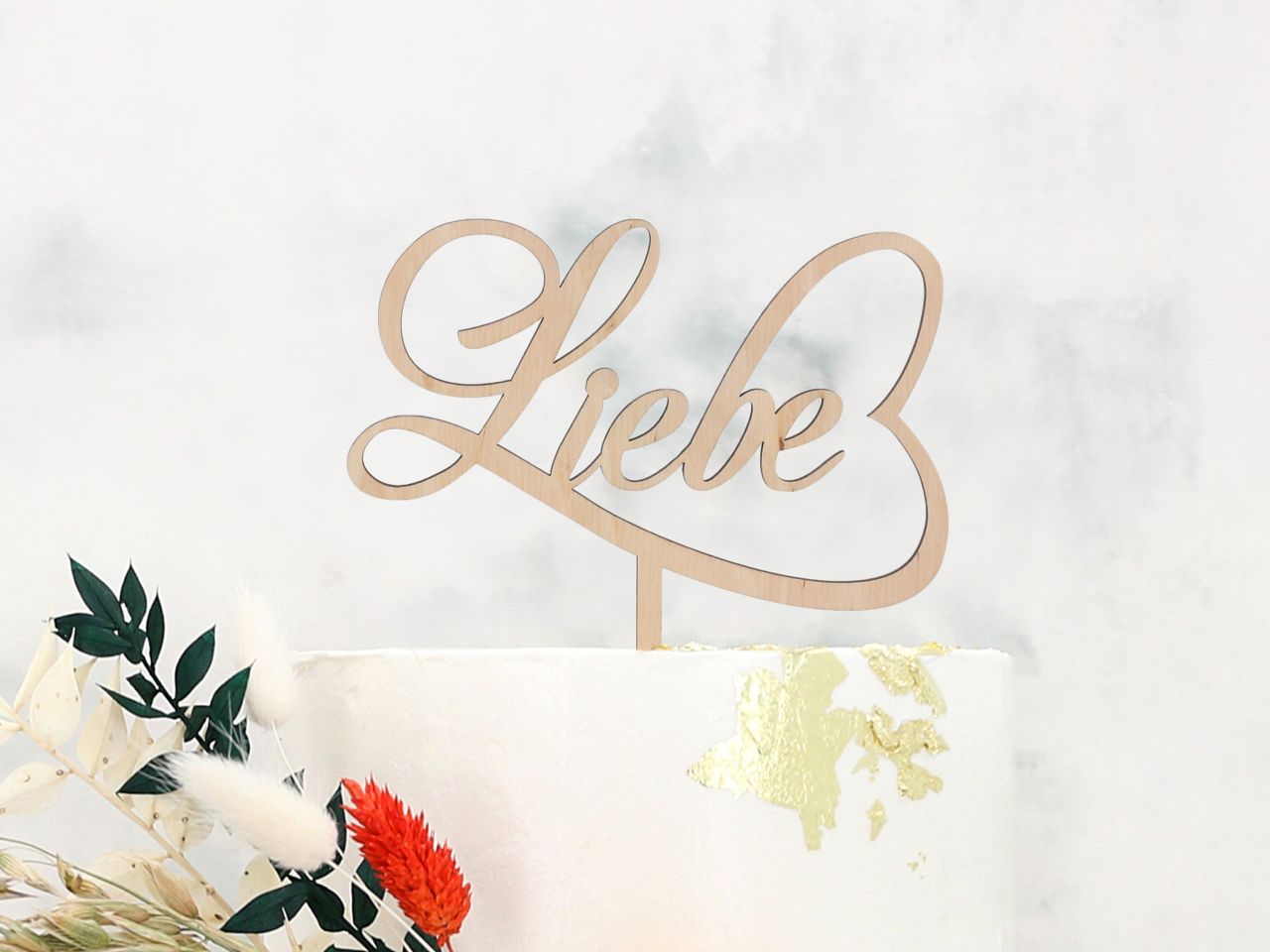 cake topper wood love