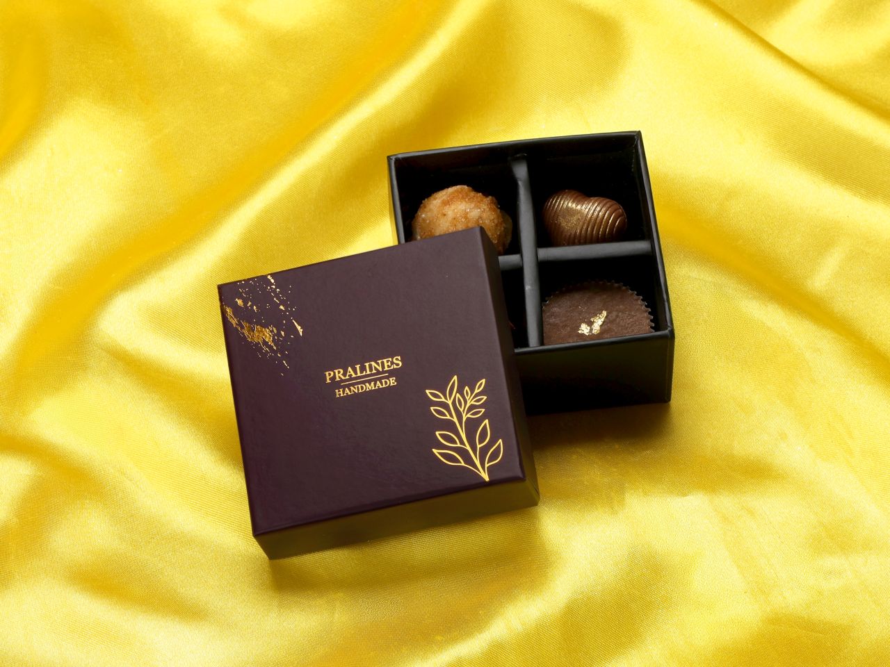 chocolate case velvet elegance fuer 4 pralinen