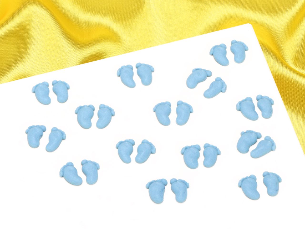 zuckerdekor babyfuesschen blau 24mm 100 stueck