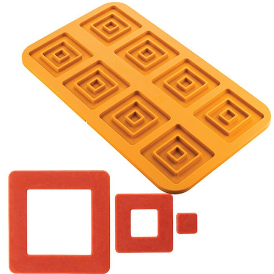 silikomart silicone mould 3 squares