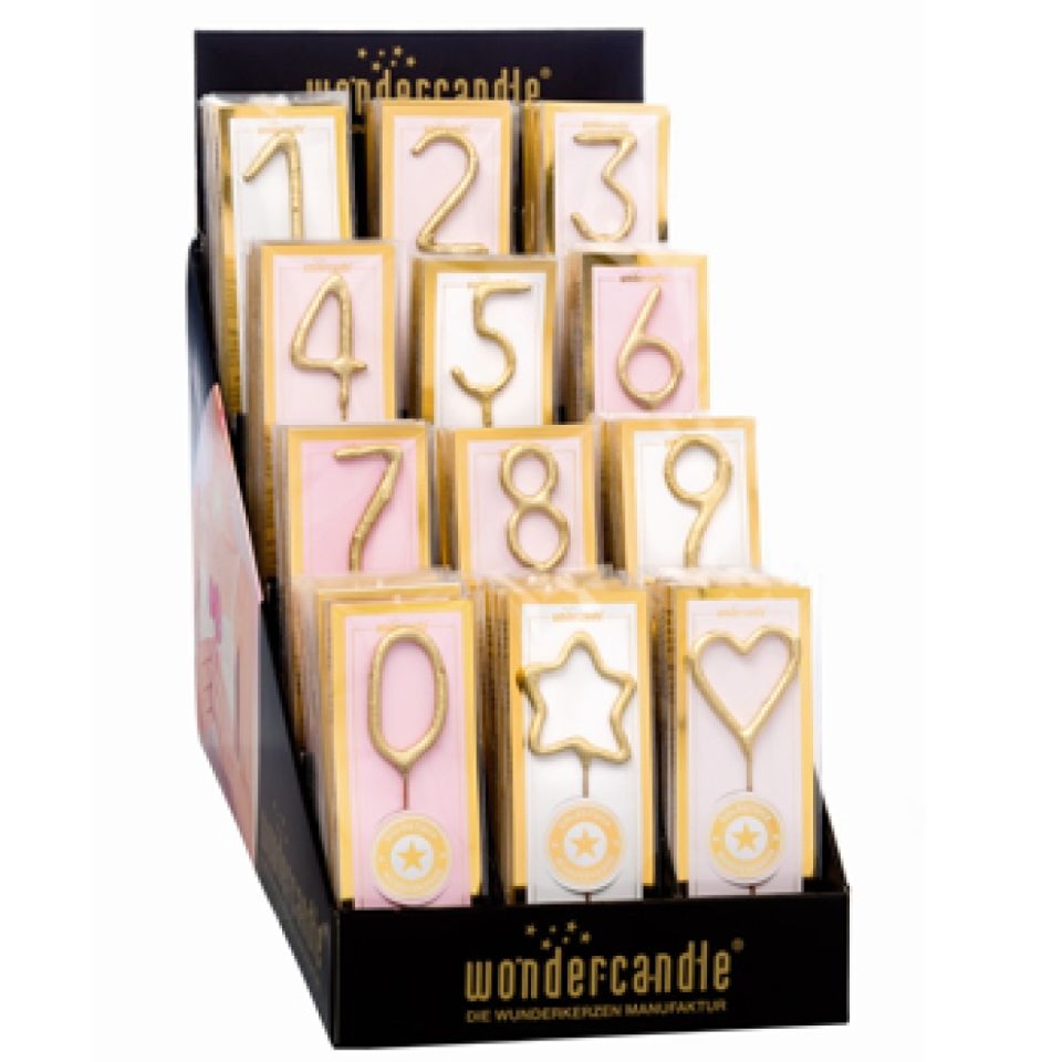 mini cake sparkler 9 gold 11 cm
