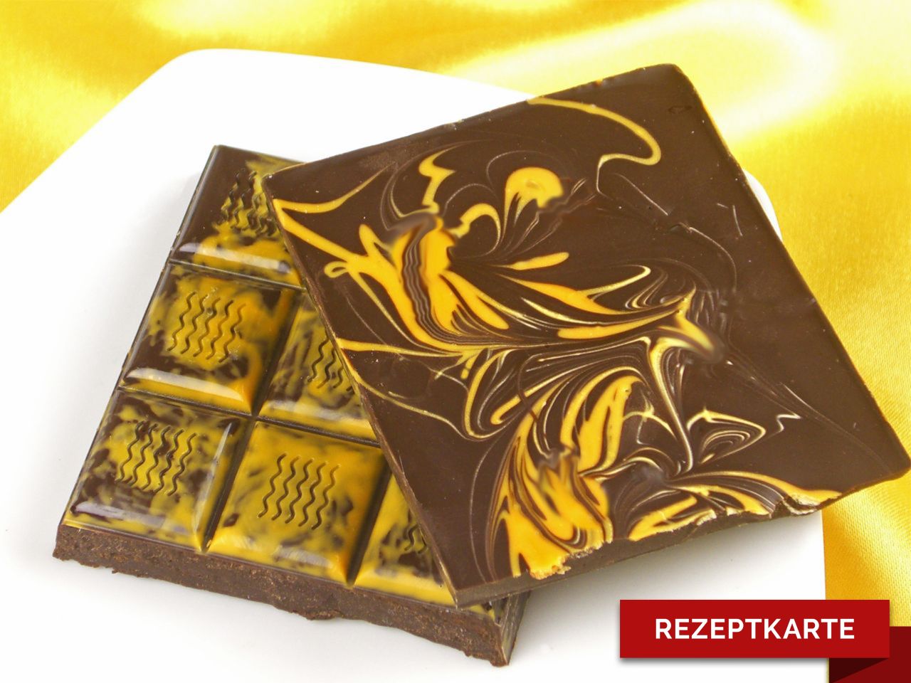 schokoladentafel orange rezeptkarte