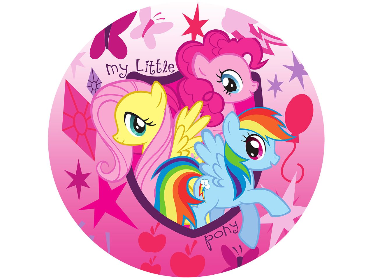 fondant paper my little pony pink round 20cm