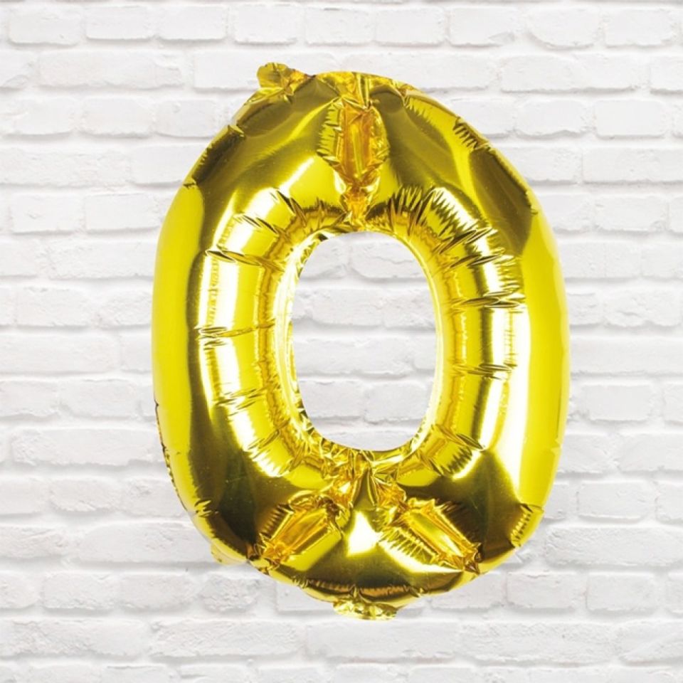 folienballon zahl 0 gold 40 cm
