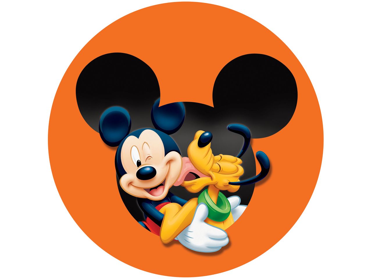 fondant paper mickey mouse and pluto round 20cm
