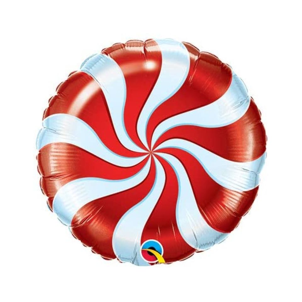 folienballon candy swirl rot 23 cm