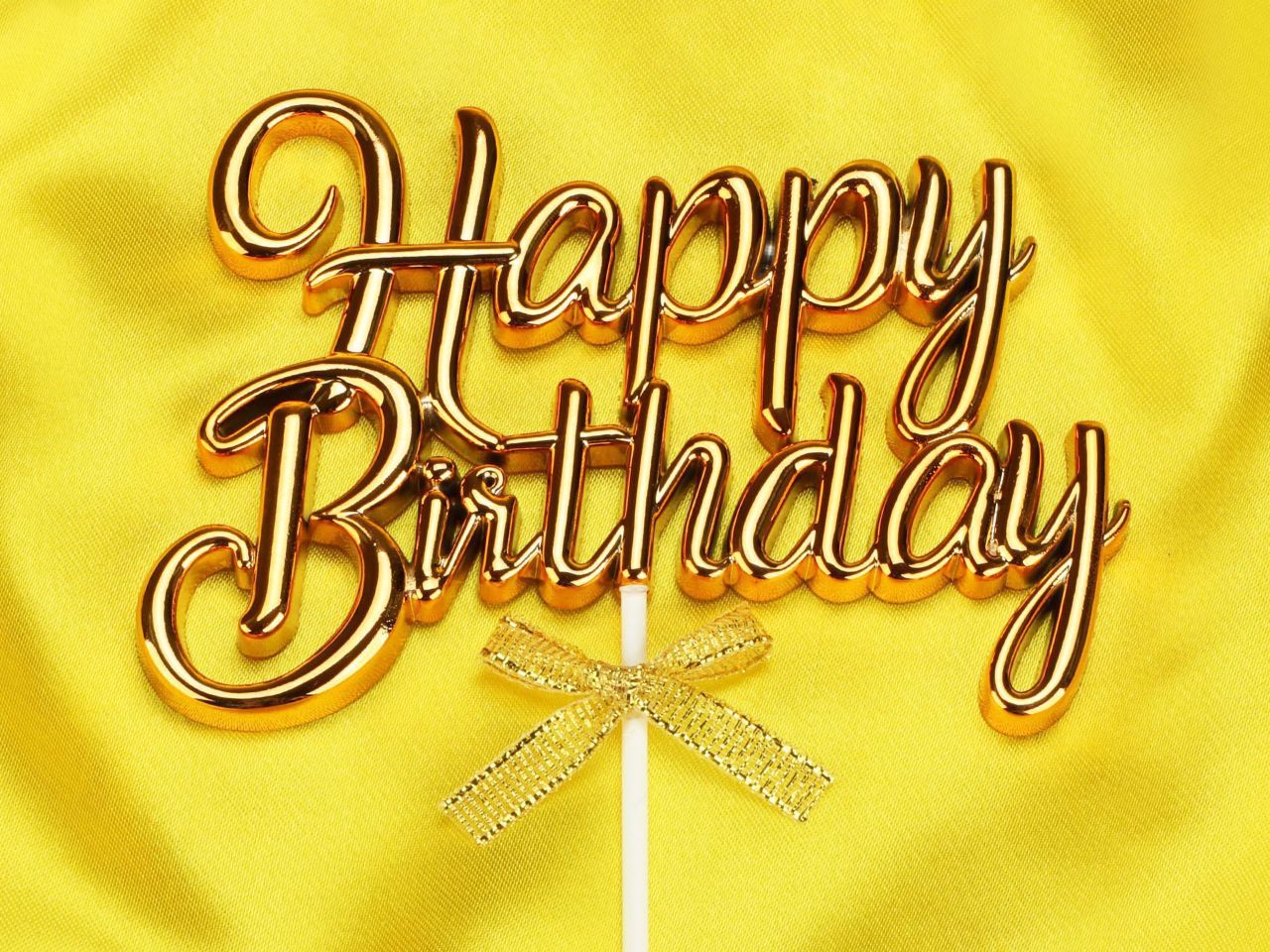3d happy birthday cake topper gold