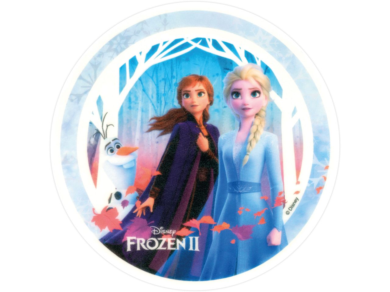 tortenaufleger frozen ii anna elsa und olaf rund 20cm